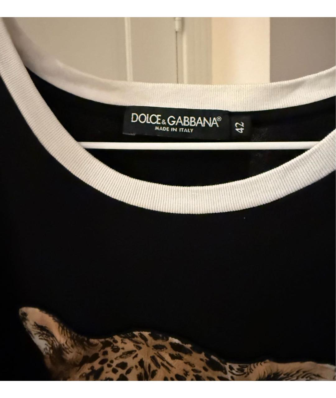 DOLCE&GABBANA Черная хлопковая футболка, фото 2