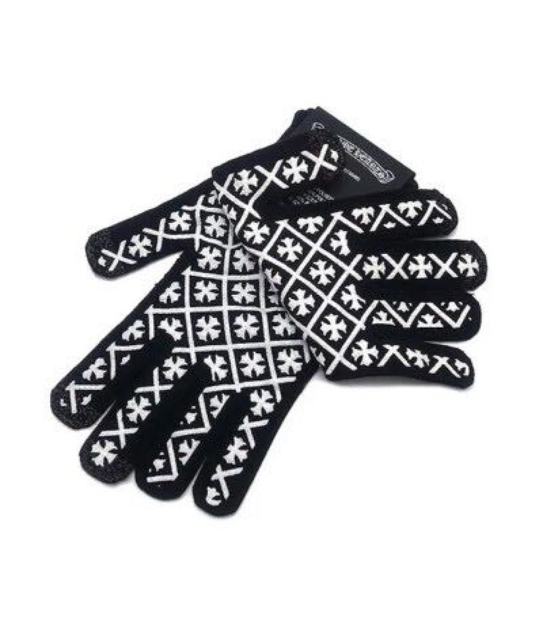 CHROME HEARTS Черные перчатки, фото 3