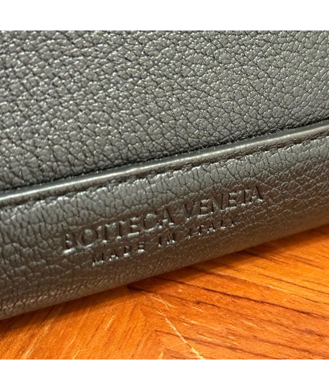 BOTTEGA VENETA Черная кожаная сумка тоут, фото 3