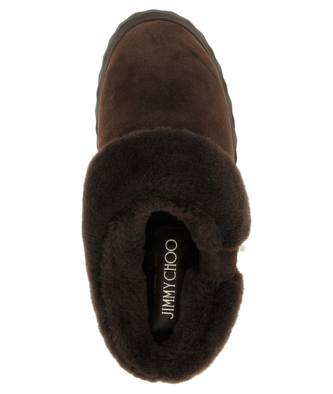 JIMMY CHOO Коричневые замшевые сабо, фото 4