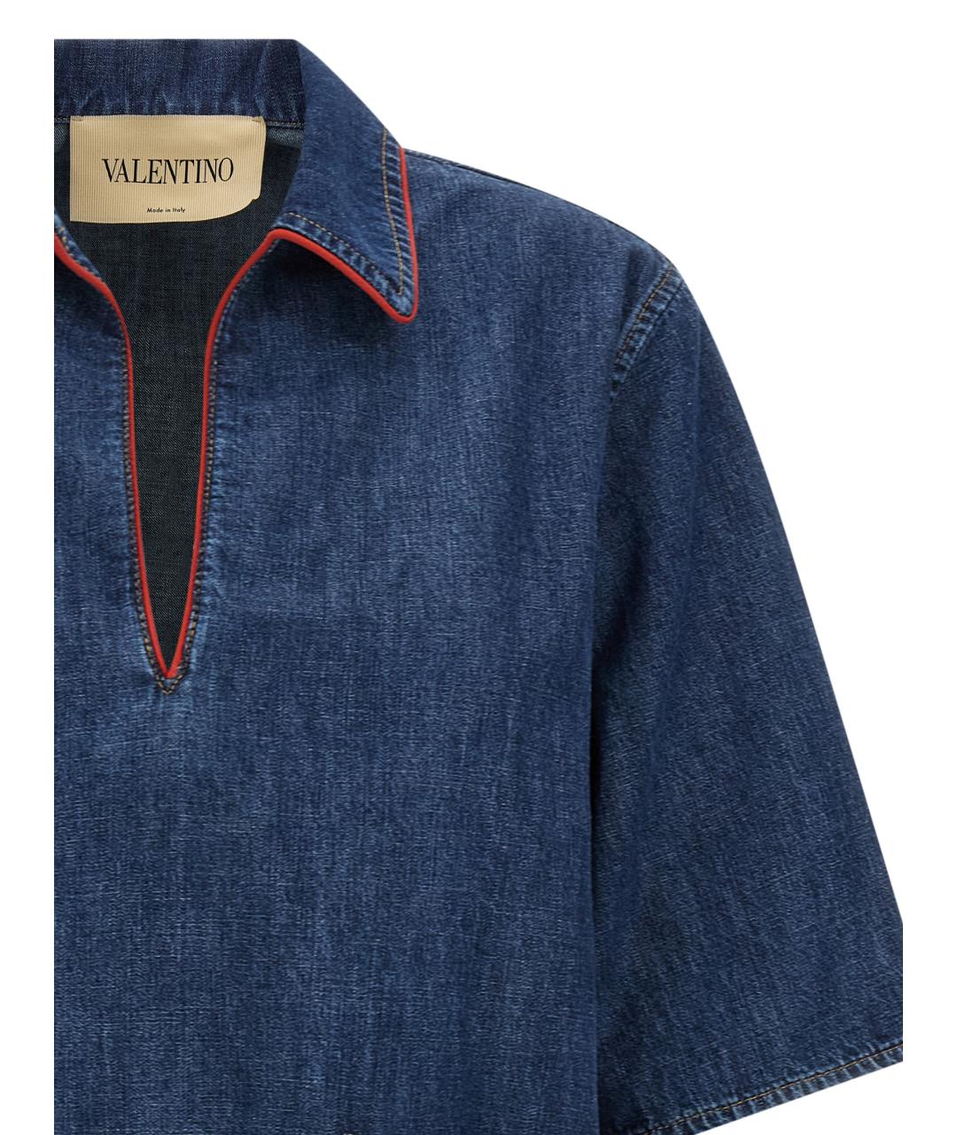 VALENTINO Синяя хлопковая рубашка, фото 3