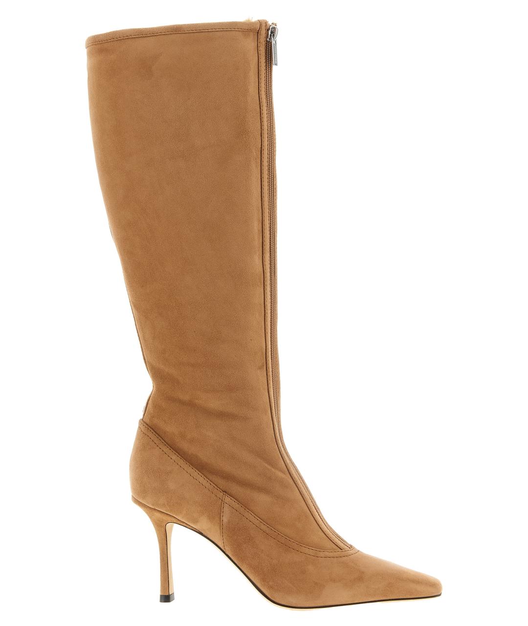 JIMMY CHOO Бежевые замшевые сапоги, фото 1