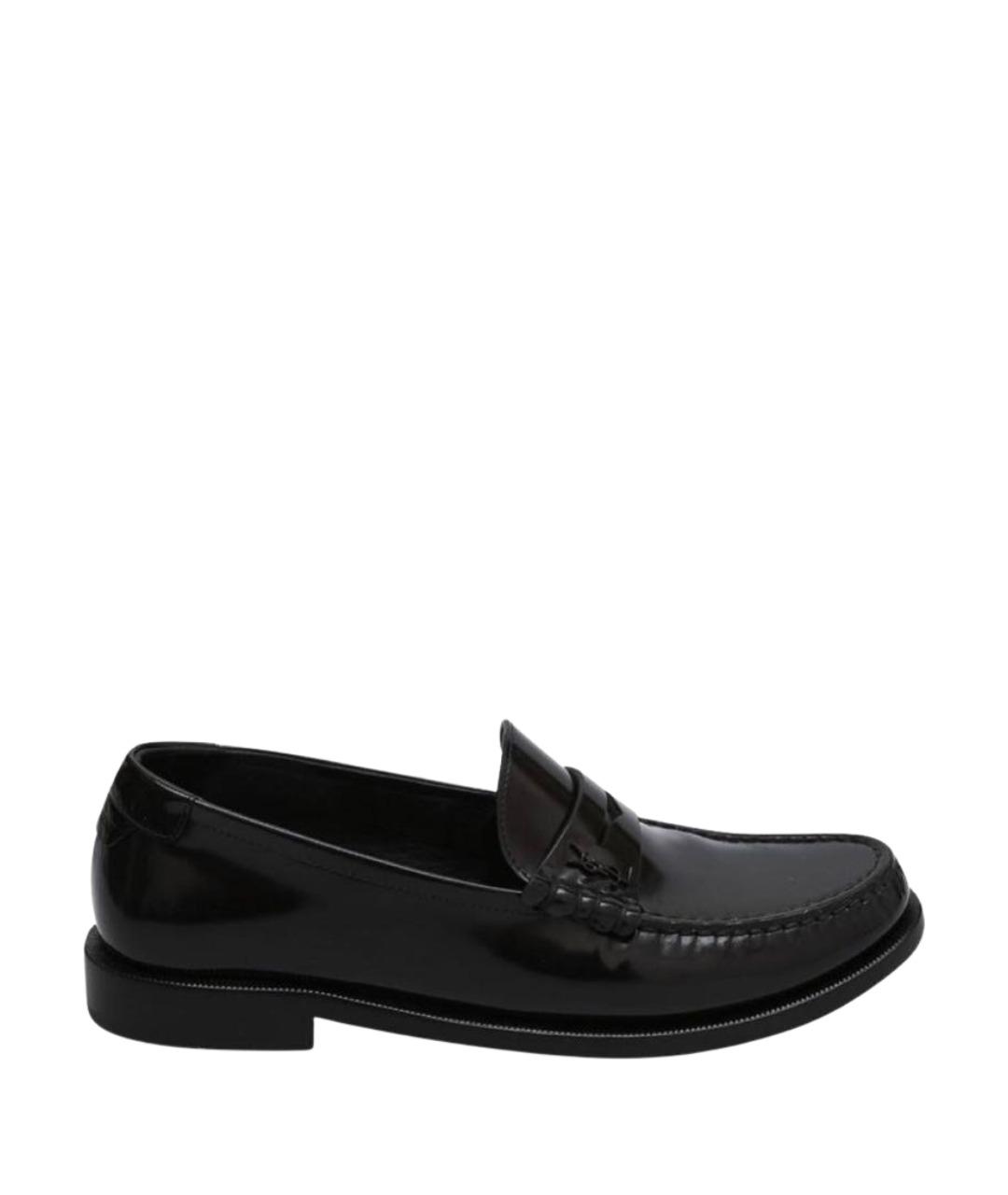 SAINT LAURENT Черные лоферы из лакированной кожи, фото 1