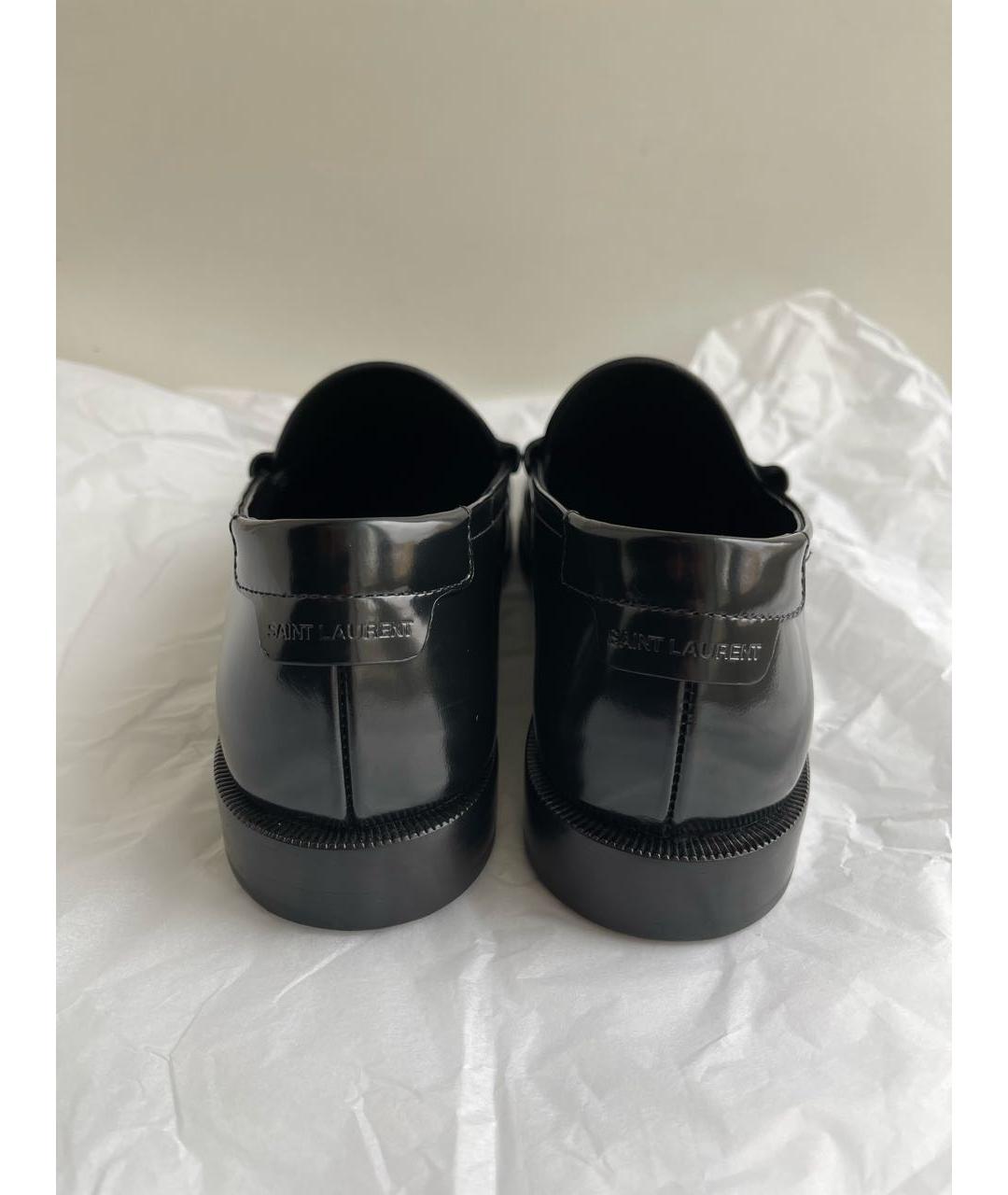 SAINT LAURENT Черные лоферы из лакированной кожи, фото 4