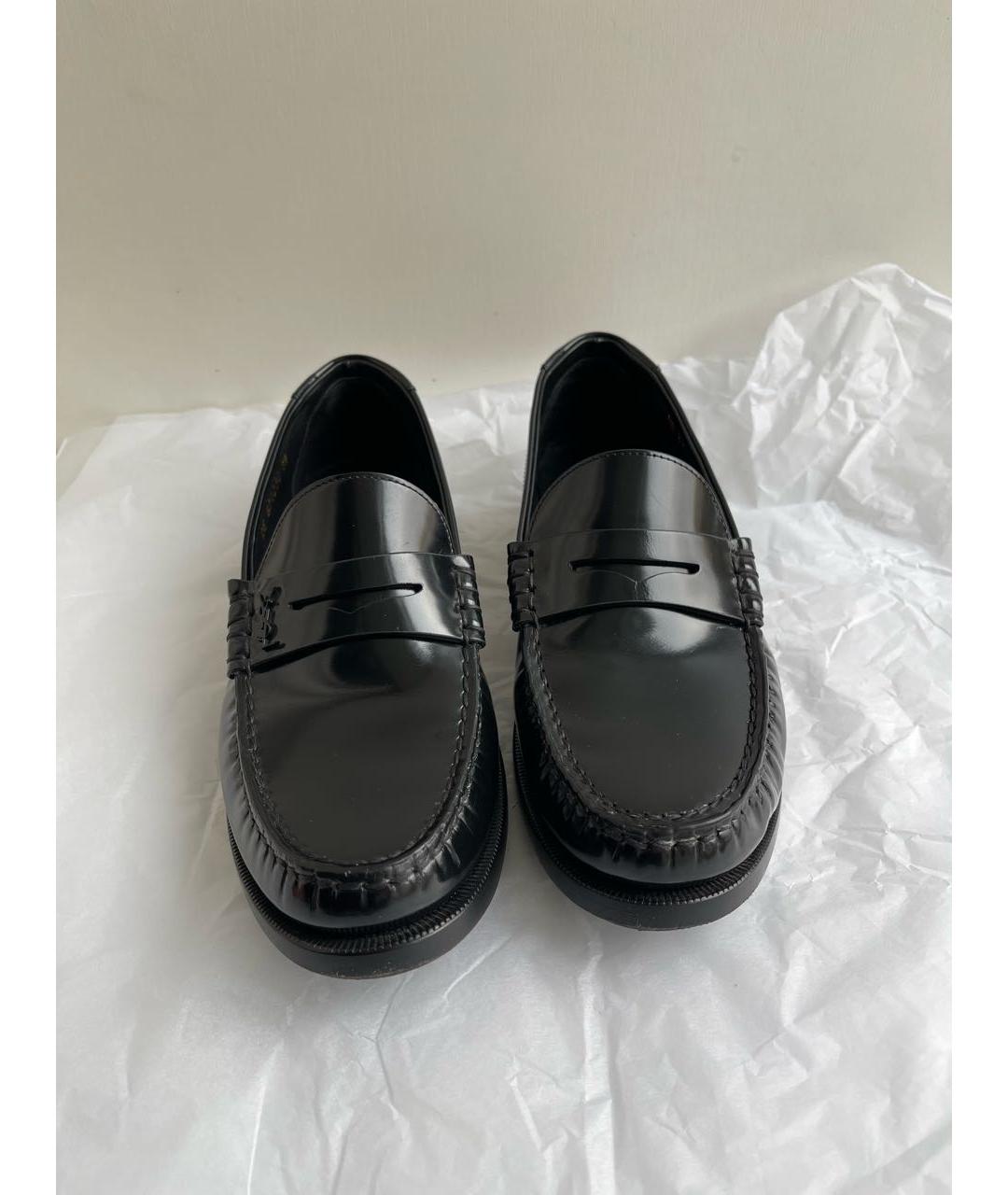 SAINT LAURENT Черные лоферы из лакированной кожи, фото 6