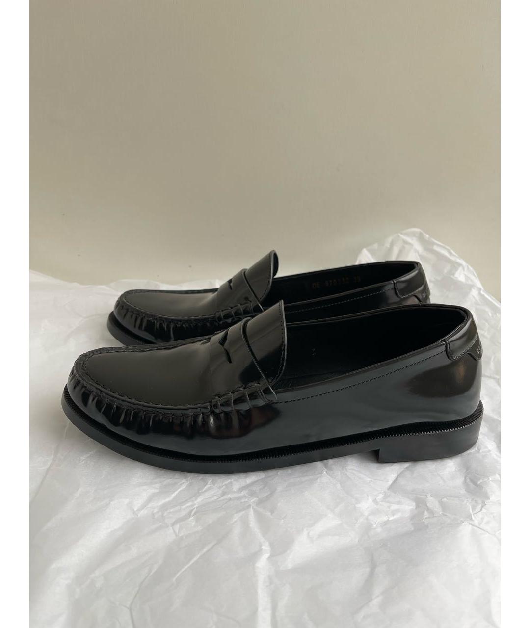 SAINT LAURENT Черные лоферы из лакированной кожи, фото 3