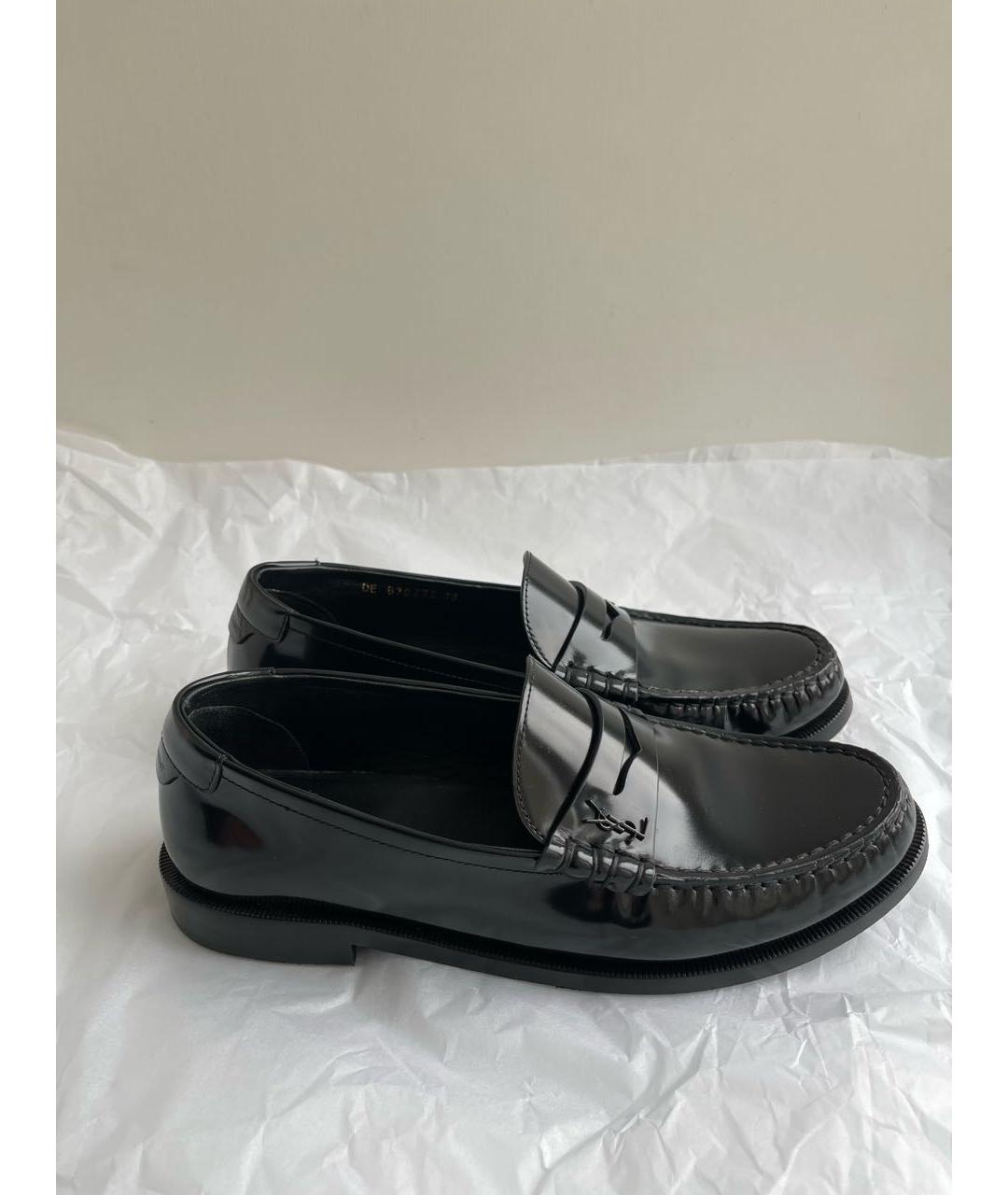 SAINT LAURENT Черные лоферы из лакированной кожи, фото 2