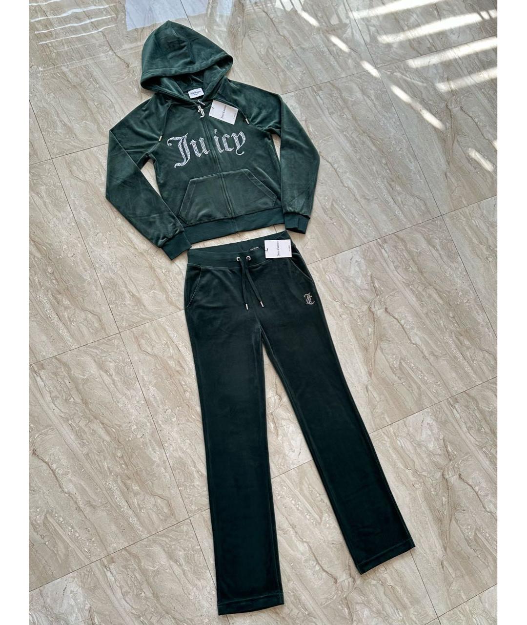 JUICY COUTURE Зеленый велюровый спортивные костюмы, фото 2