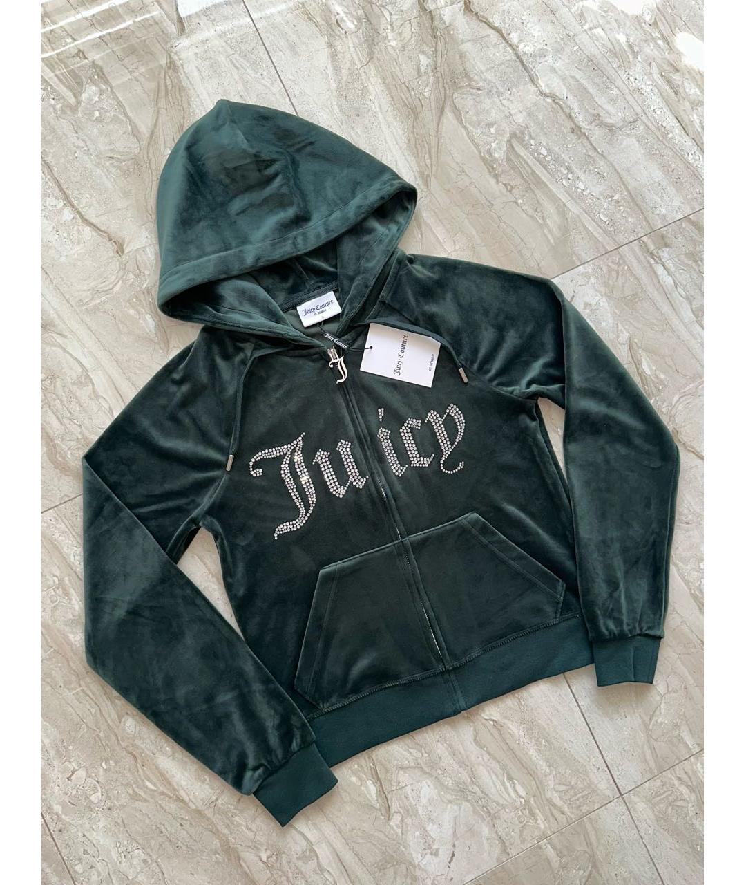 JUICY COUTURE Зеленый велюровый спортивные костюмы, фото 4