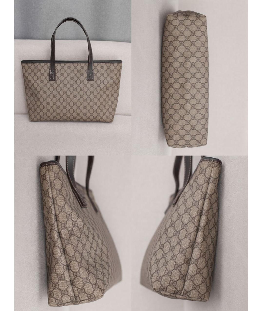 GUCCI Бежевая сумка тоут из канвы, фото 5
