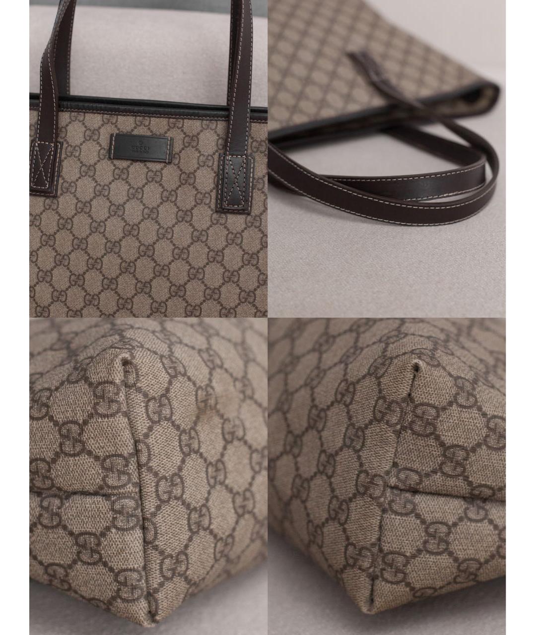 GUCCI Бежевая сумка тоут из канвы, фото 6