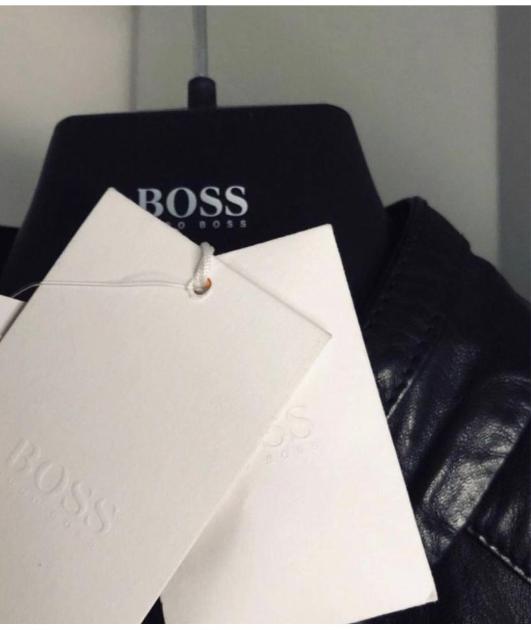 HUGO BOSS Черная кожаная куртка, фото 4