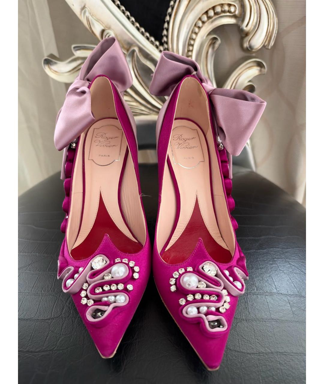 ROGER VIVIER Фуксия текстильные туфли, фото 4