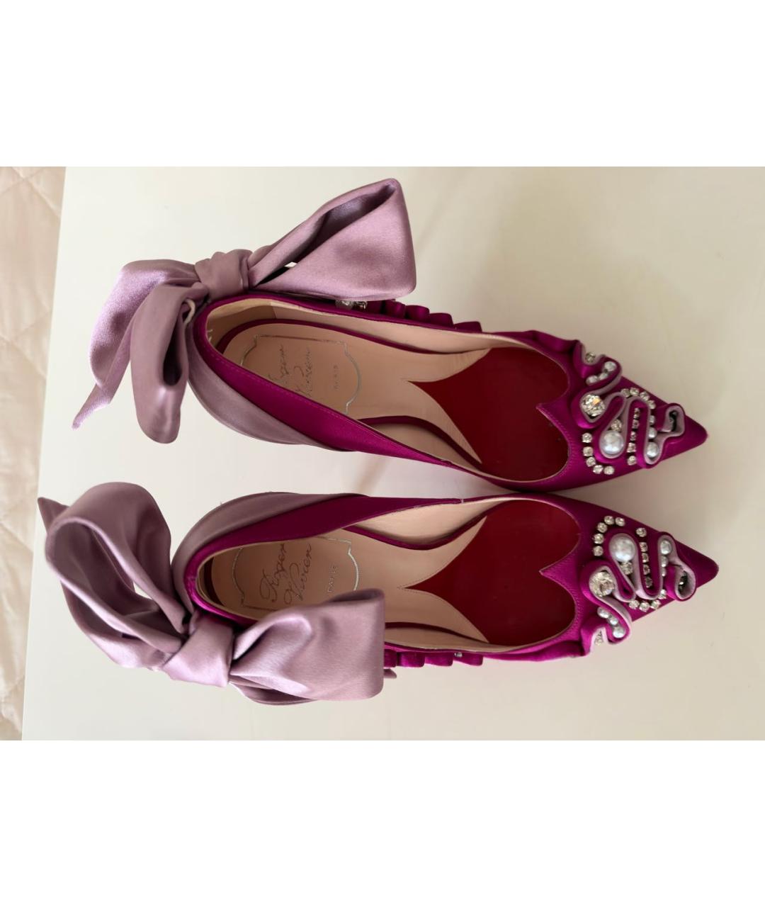 ROGER VIVIER Фуксия текстильные туфли, фото 3