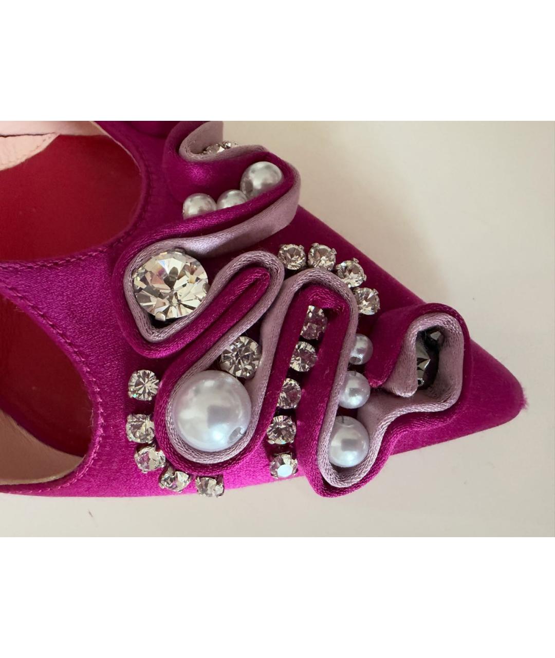 ROGER VIVIER Фуксия текстильные туфли, фото 7