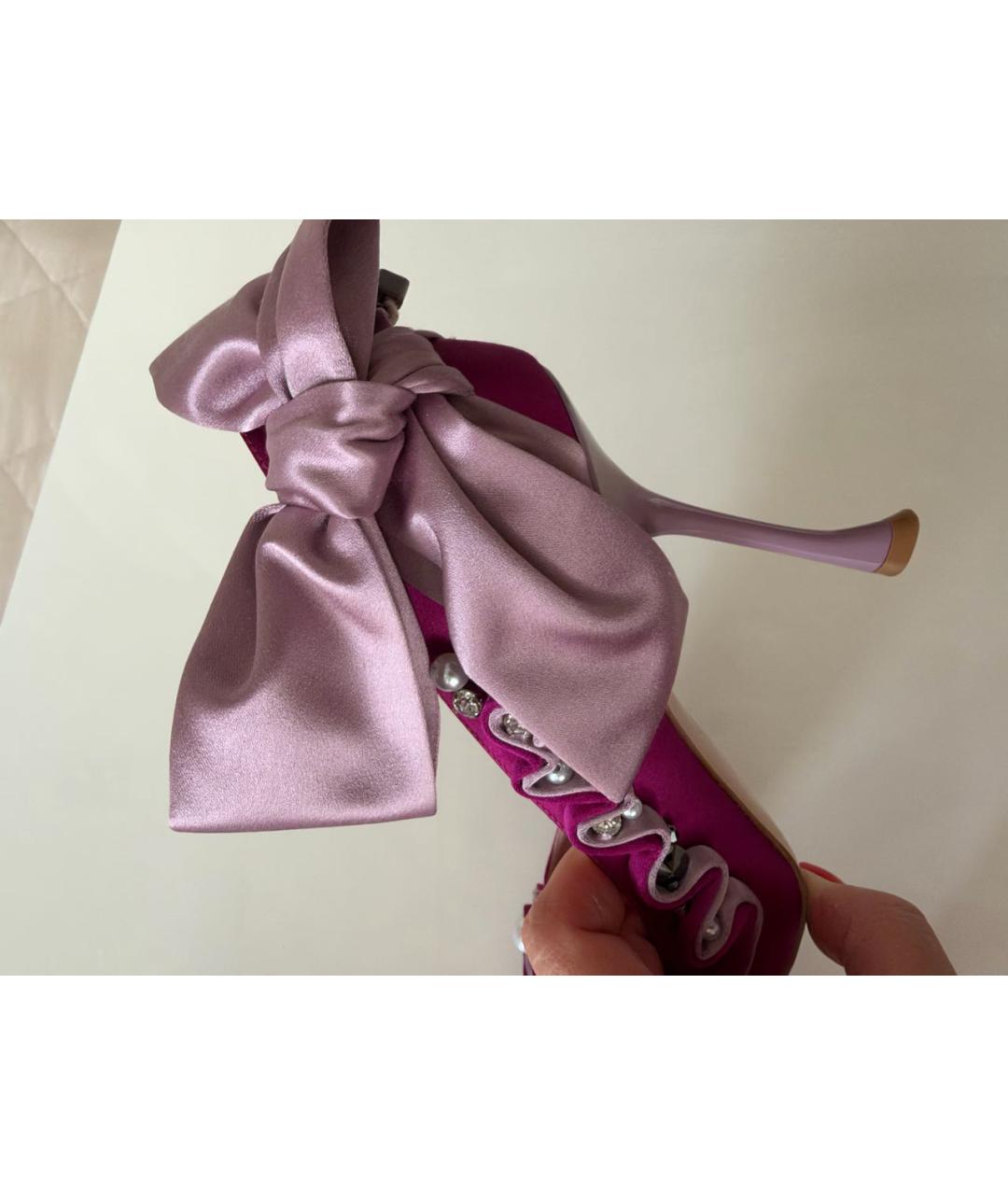 ROGER VIVIER Фуксия текстильные туфли, фото 5