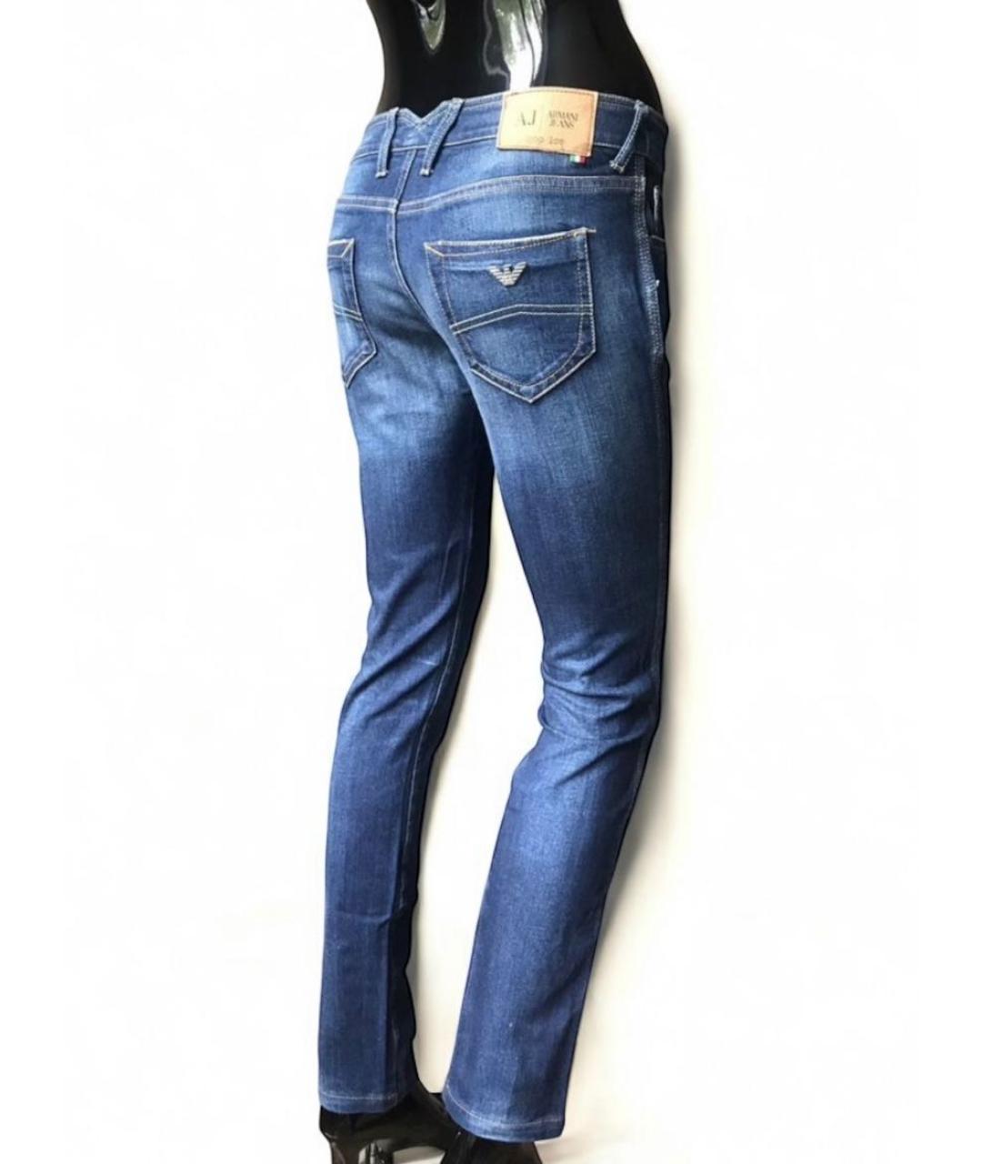 ARMANI JEANS Синие хлопковые прямые джинсы, фото 2
