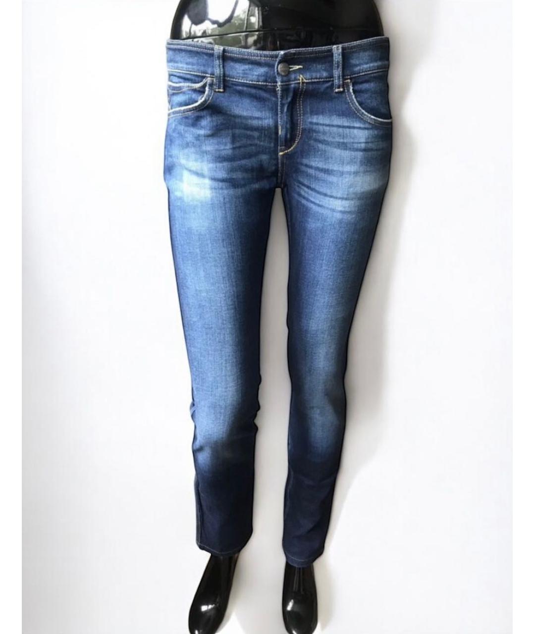 ARMANI JEANS Синие хлопковые прямые джинсы, фото 5