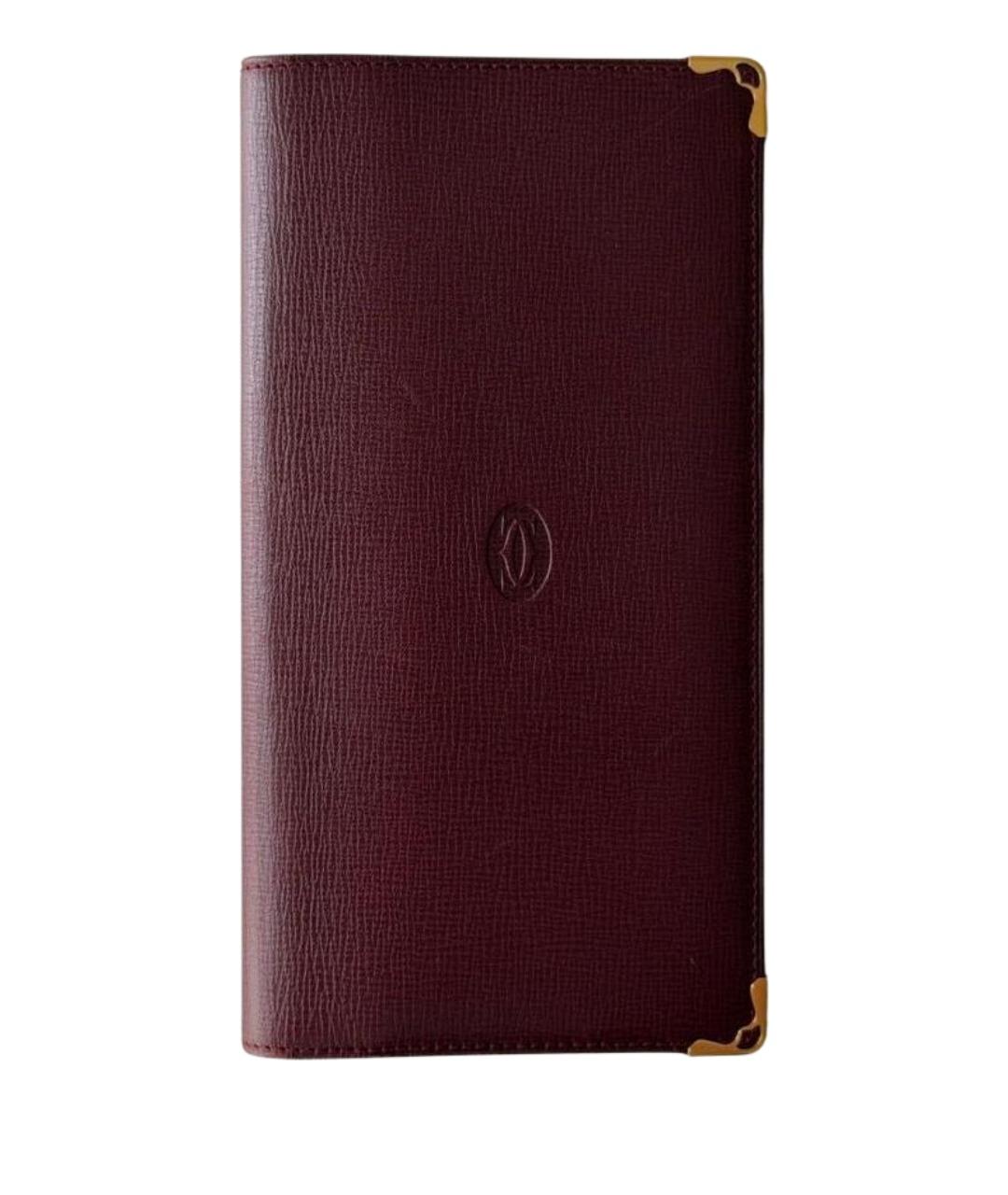 CARTIER Бордовый кожаный кошелек, фото 1