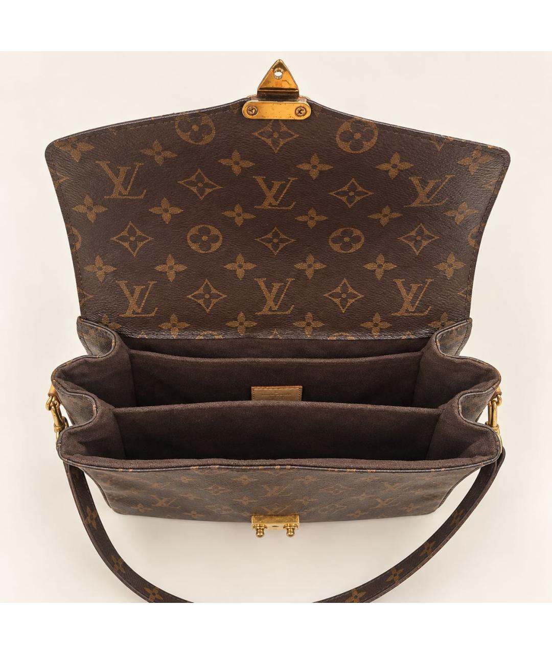 LOUIS VUITTON Коричневая сумка через плечо из канвы, фото 3