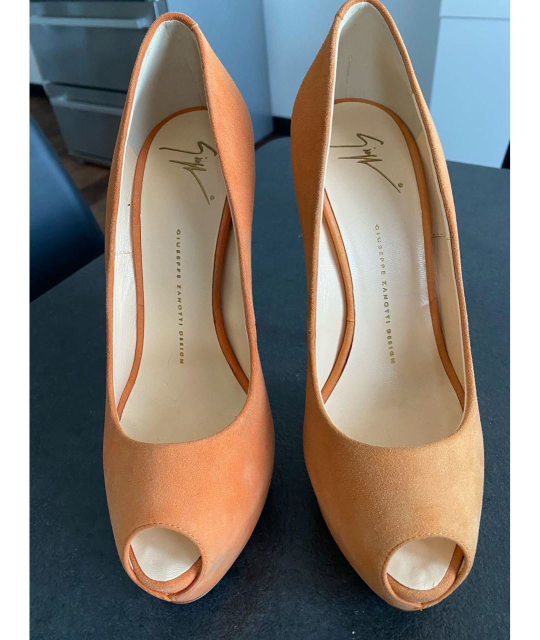 GIUSEPPE ZANOTTI DESIGN Оранжевое замшевые туфли, фото 4