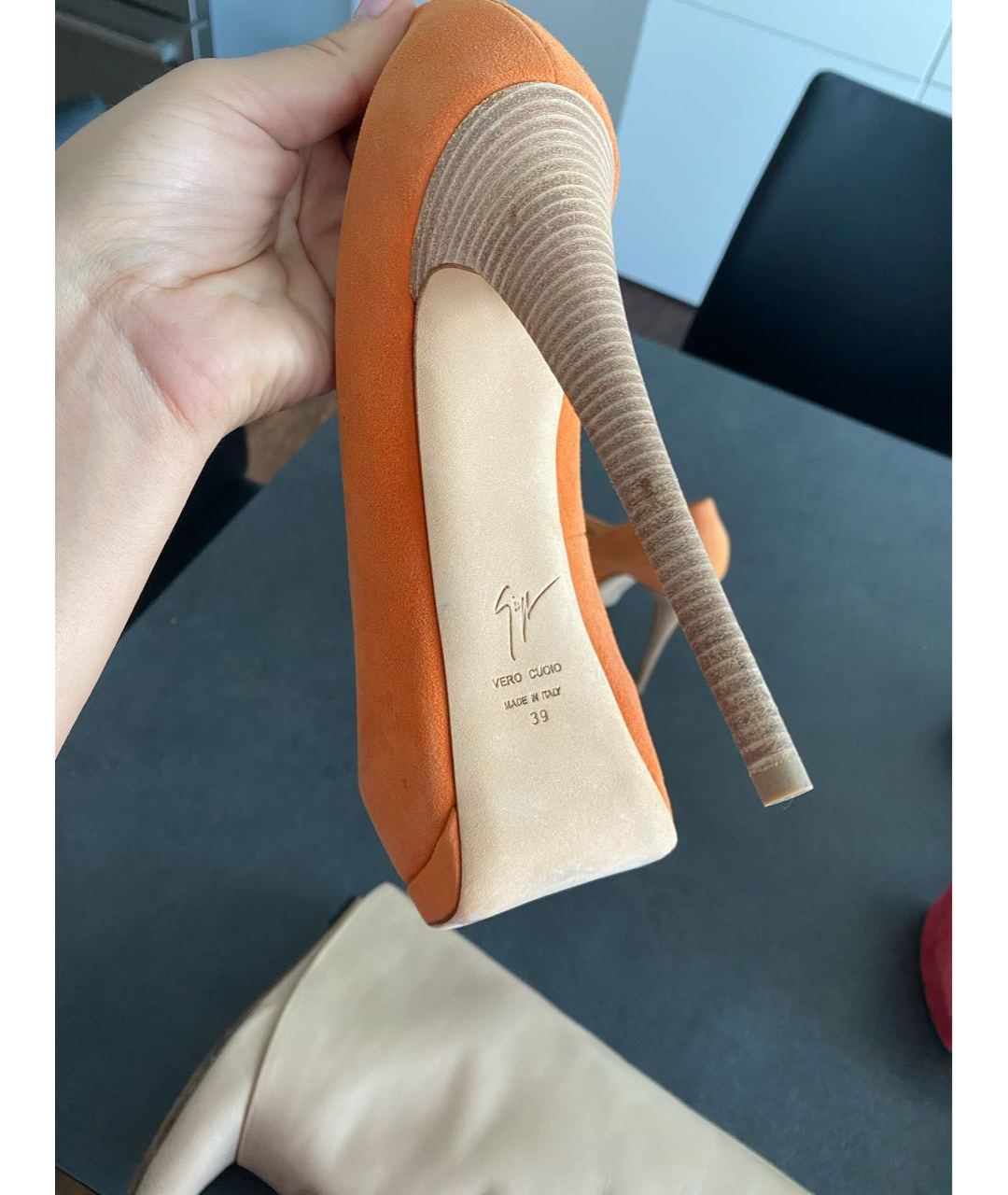 GIUSEPPE ZANOTTI DESIGN Оранжевое замшевые туфли, фото 5