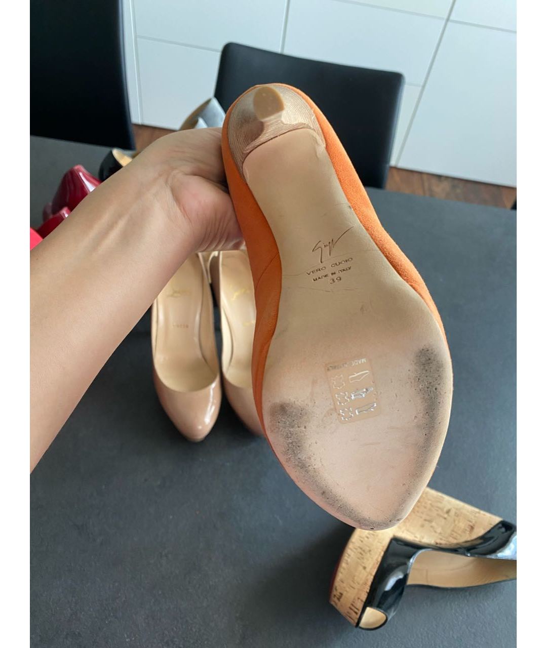 GIUSEPPE ZANOTTI DESIGN Оранжевое замшевые туфли, фото 6
