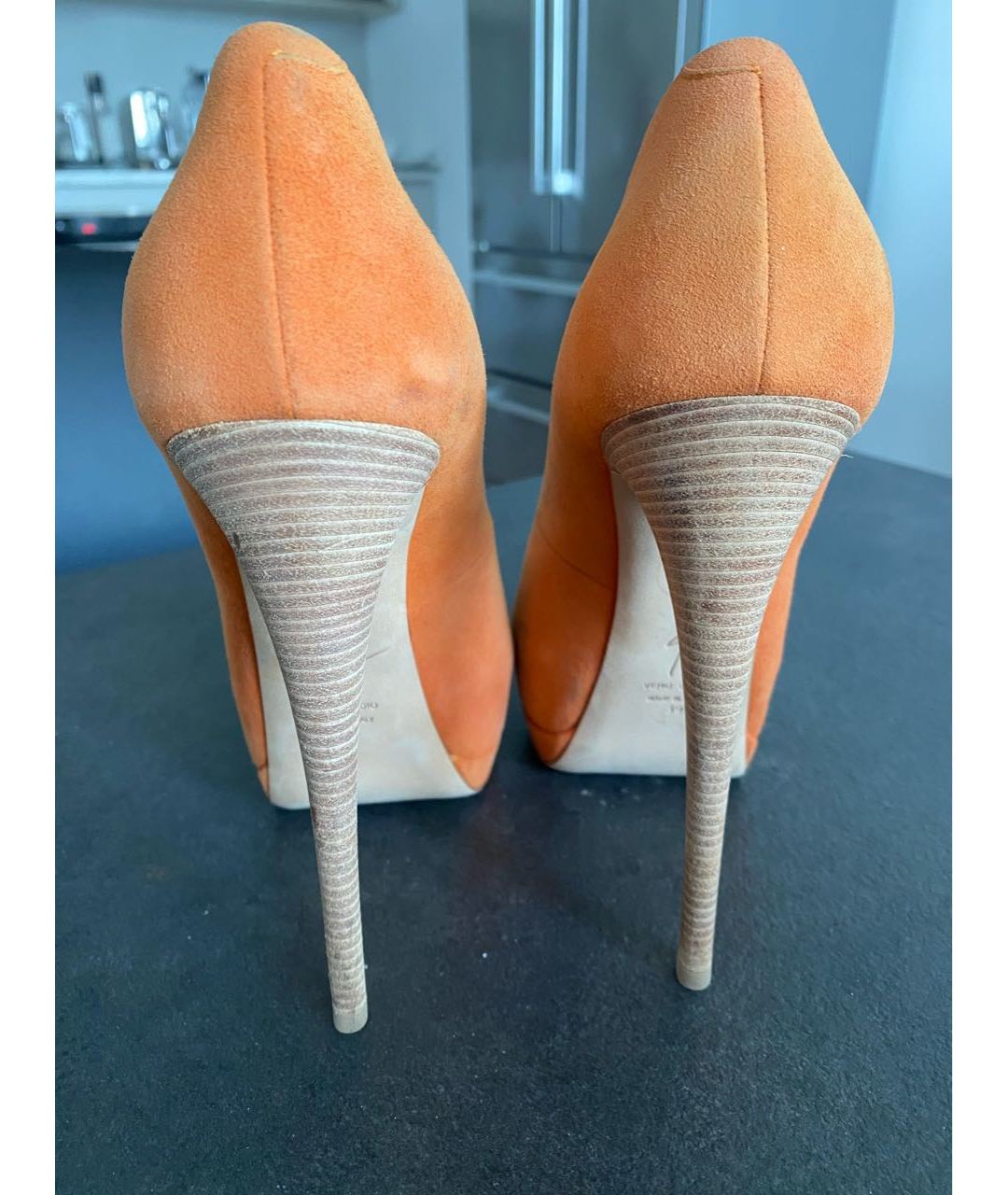 GIUSEPPE ZANOTTI DESIGN Оранжевое замшевые туфли, фото 3