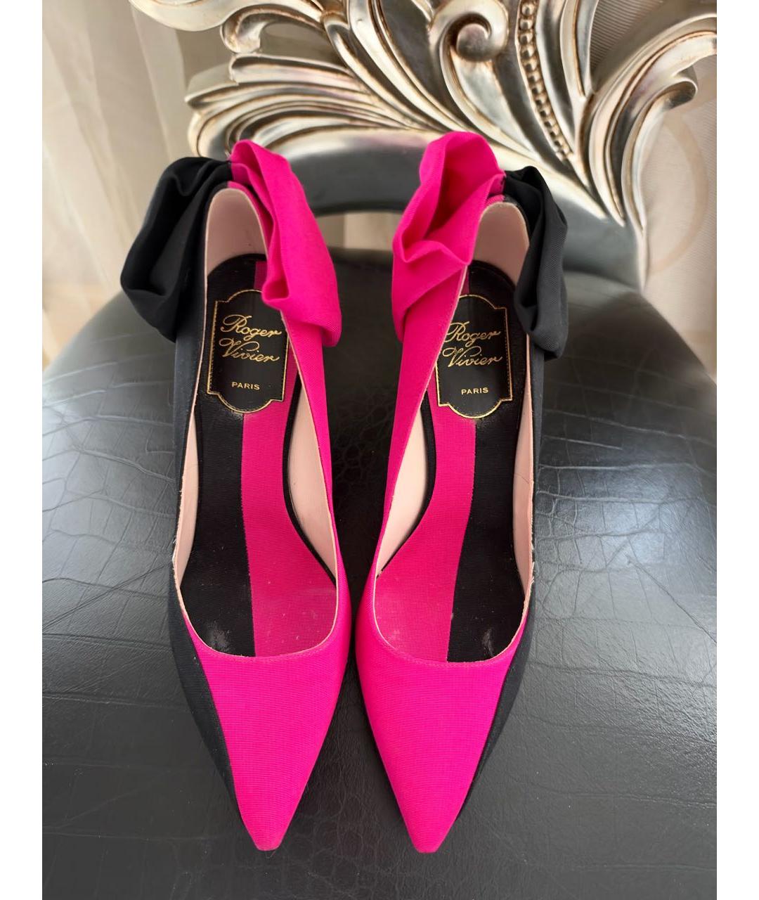 ROGER VIVIER Фуксия текстильные туфли, фото 4