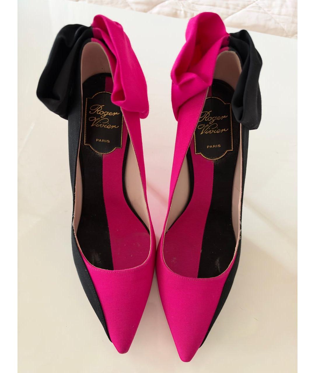 ROGER VIVIER Фуксия текстильные туфли, фото 7