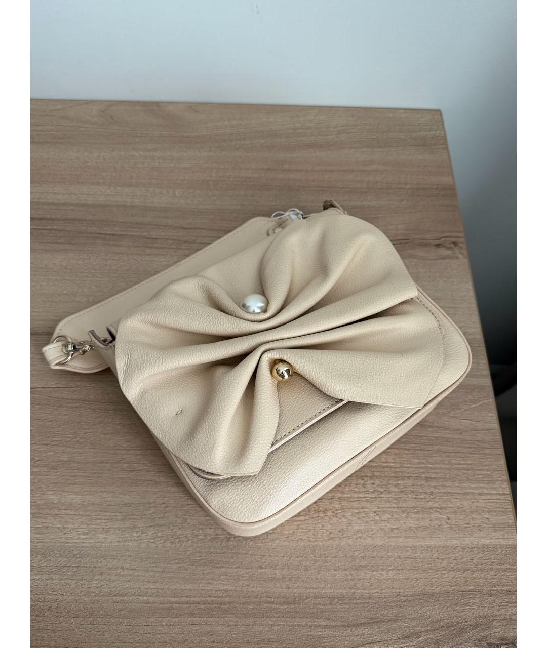 LANVIN Бежевая сумка с короткими ручками из искусственной кожи, фото 5