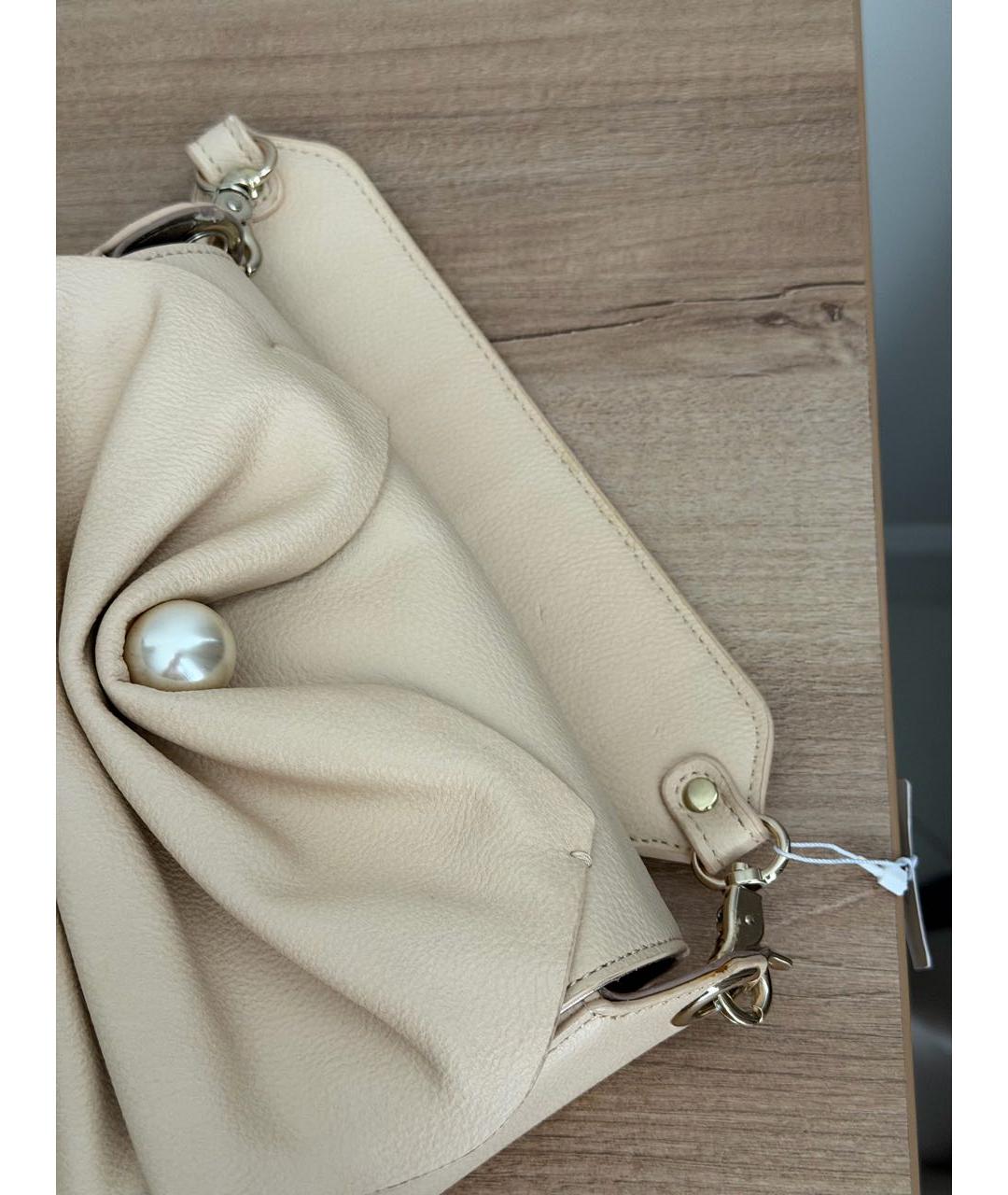 LANVIN Бежевая сумка с короткими ручками из искусственной кожи, фото 7