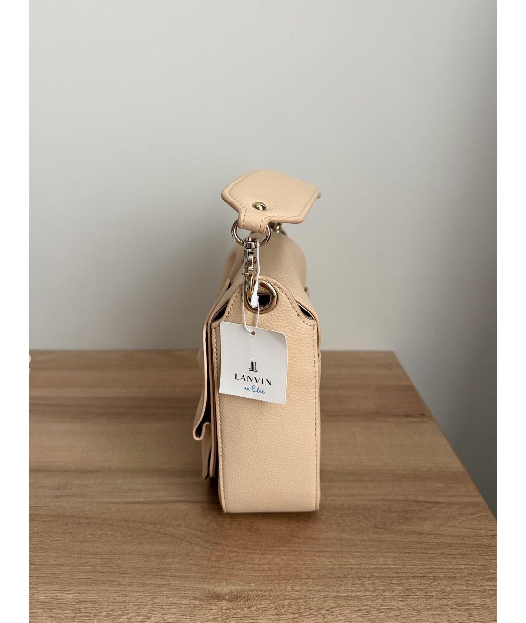 LANVIN Бежевая сумка с короткими ручками из искусственной кожи, фото 2