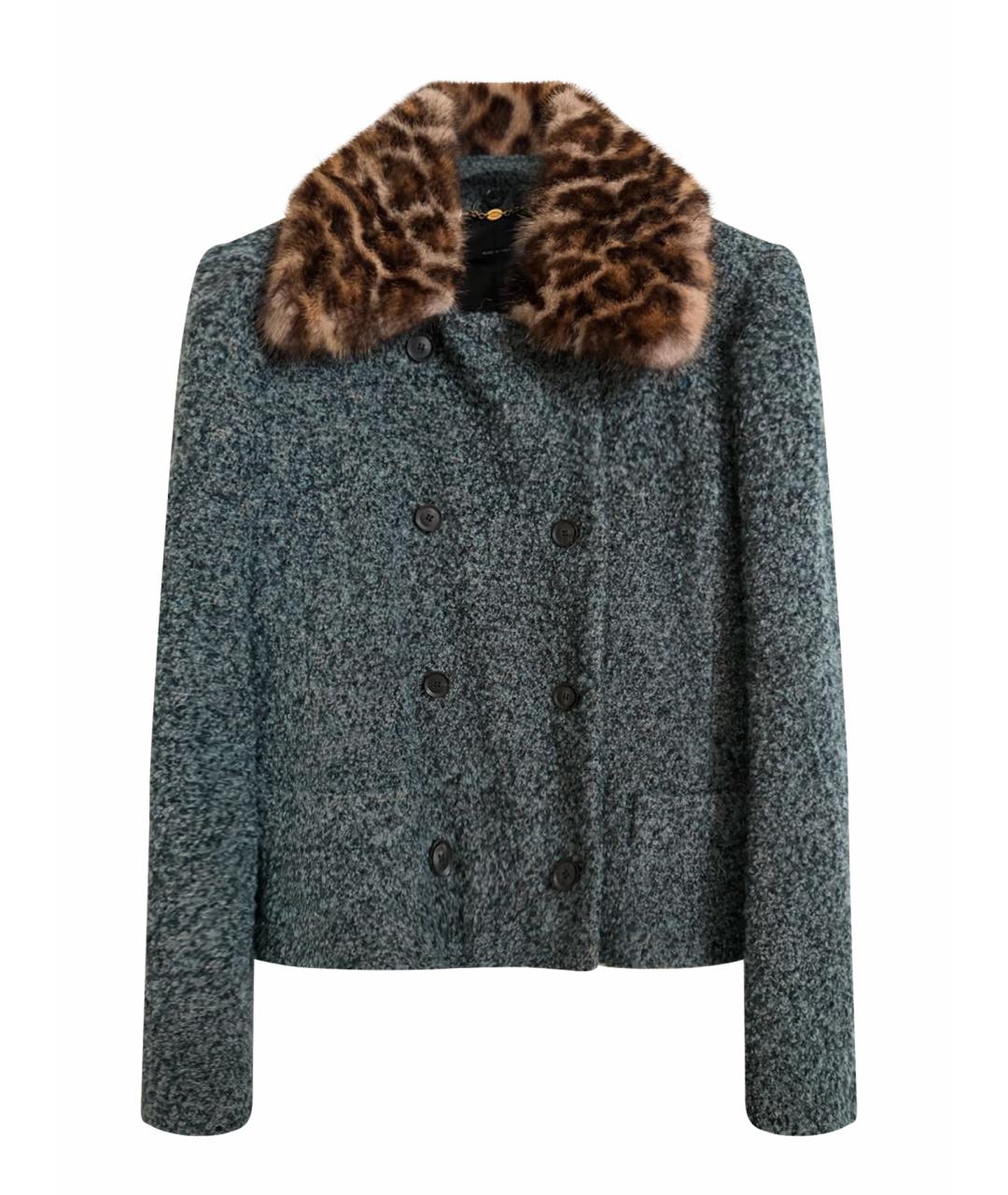 GUCCI Синяя меховая куртка, фото 1