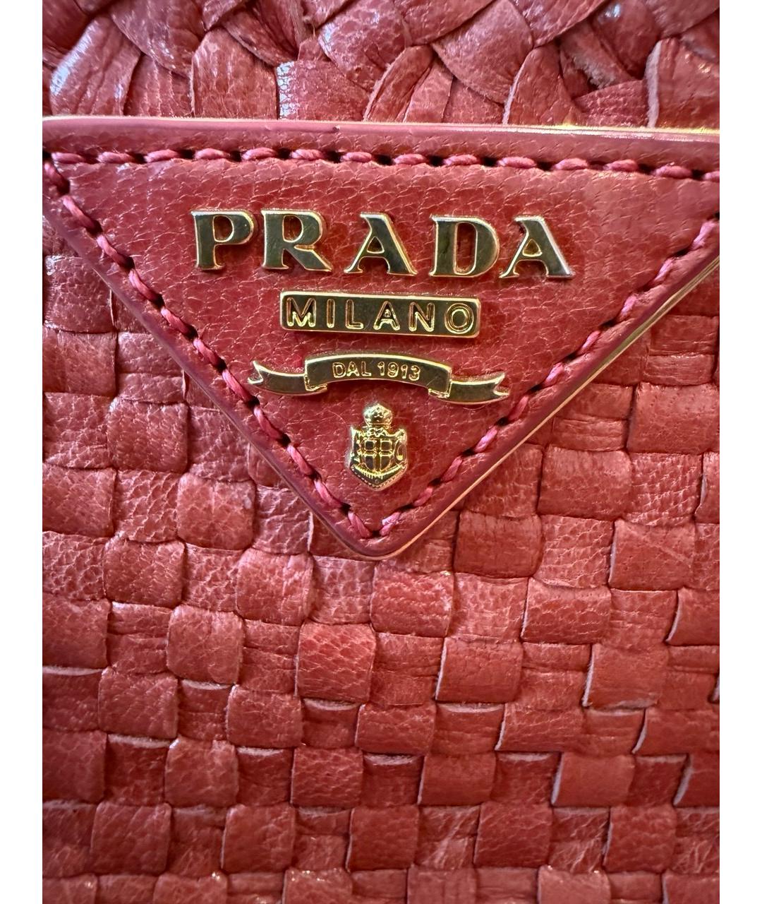 PRADA Оранжевая кожаная сумка тоут, фото 5