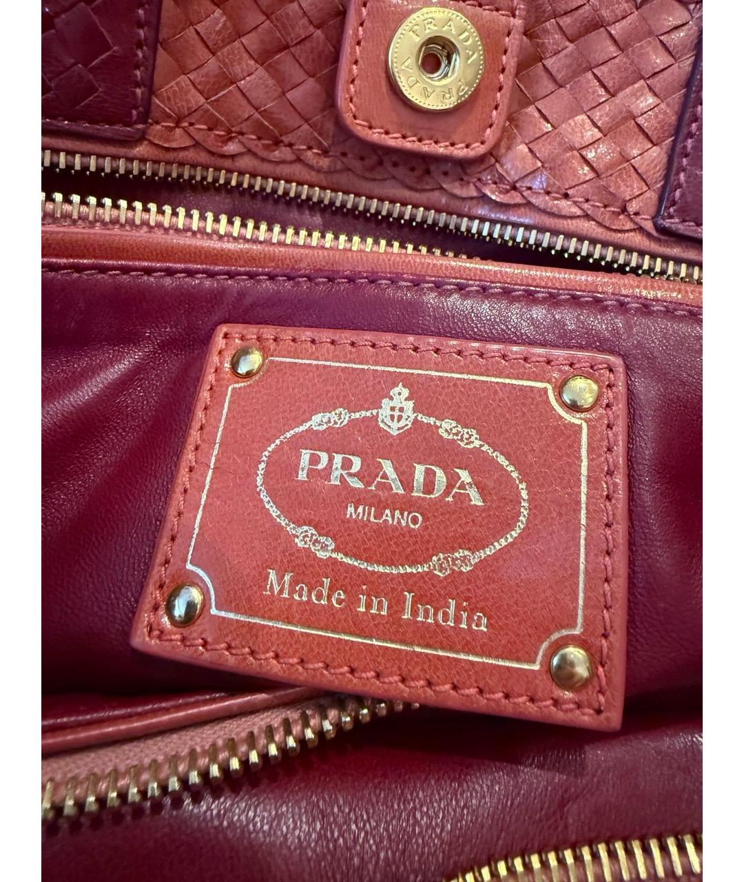 PRADA Оранжевая кожаная сумка тоут, фото 4