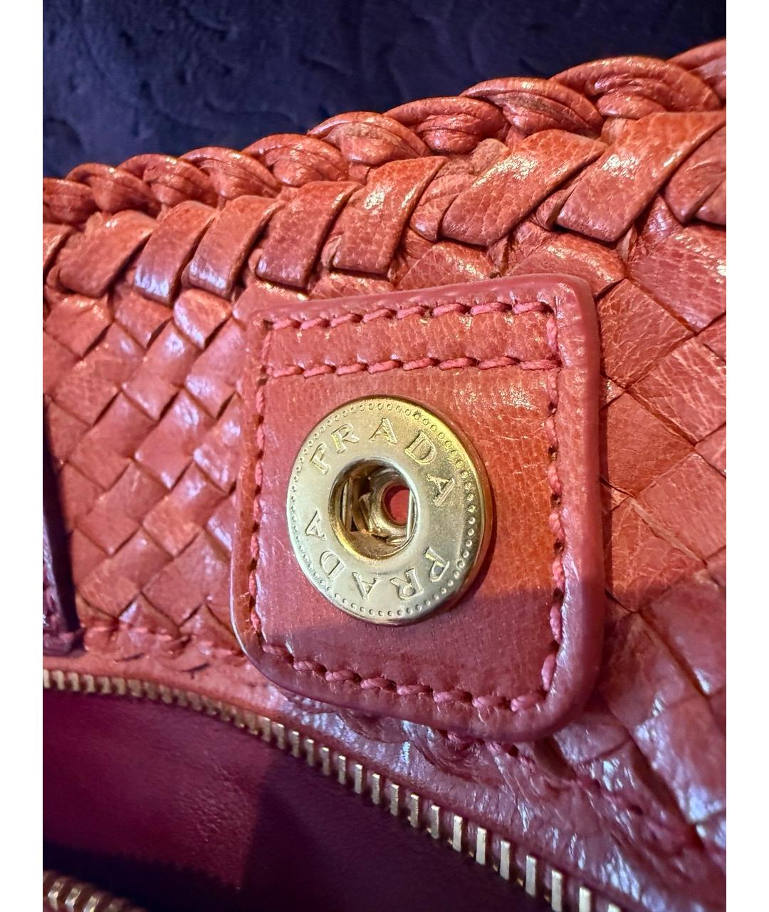 PRADA Оранжевая кожаная сумка тоут, фото 8