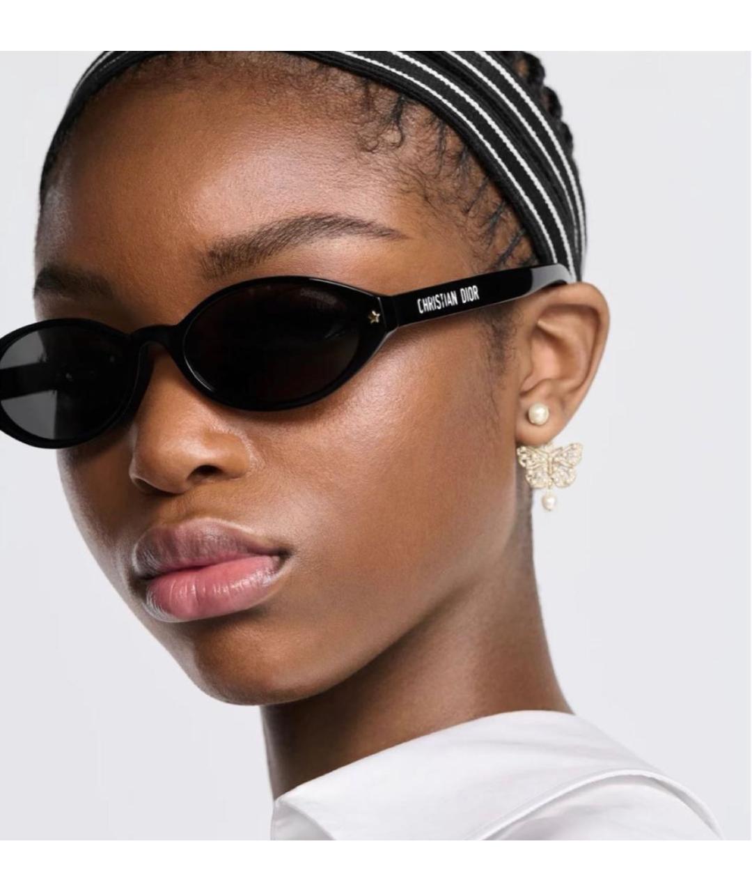 CHRISTIAN DIOR Черные пластиковые солнцезащитные очки, фото 5