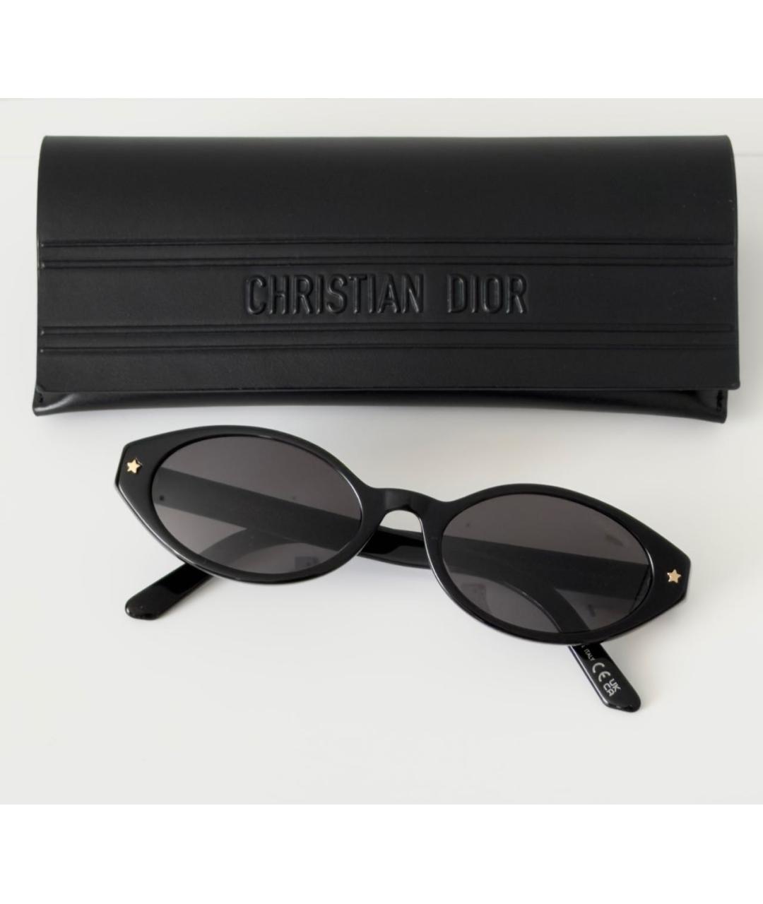 CHRISTIAN DIOR Черные пластиковые солнцезащитные очки, фото 7