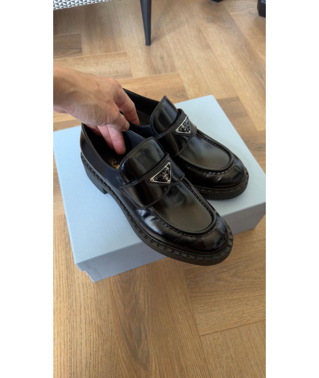 PRADA Черные кожаные лоферы, фото 3