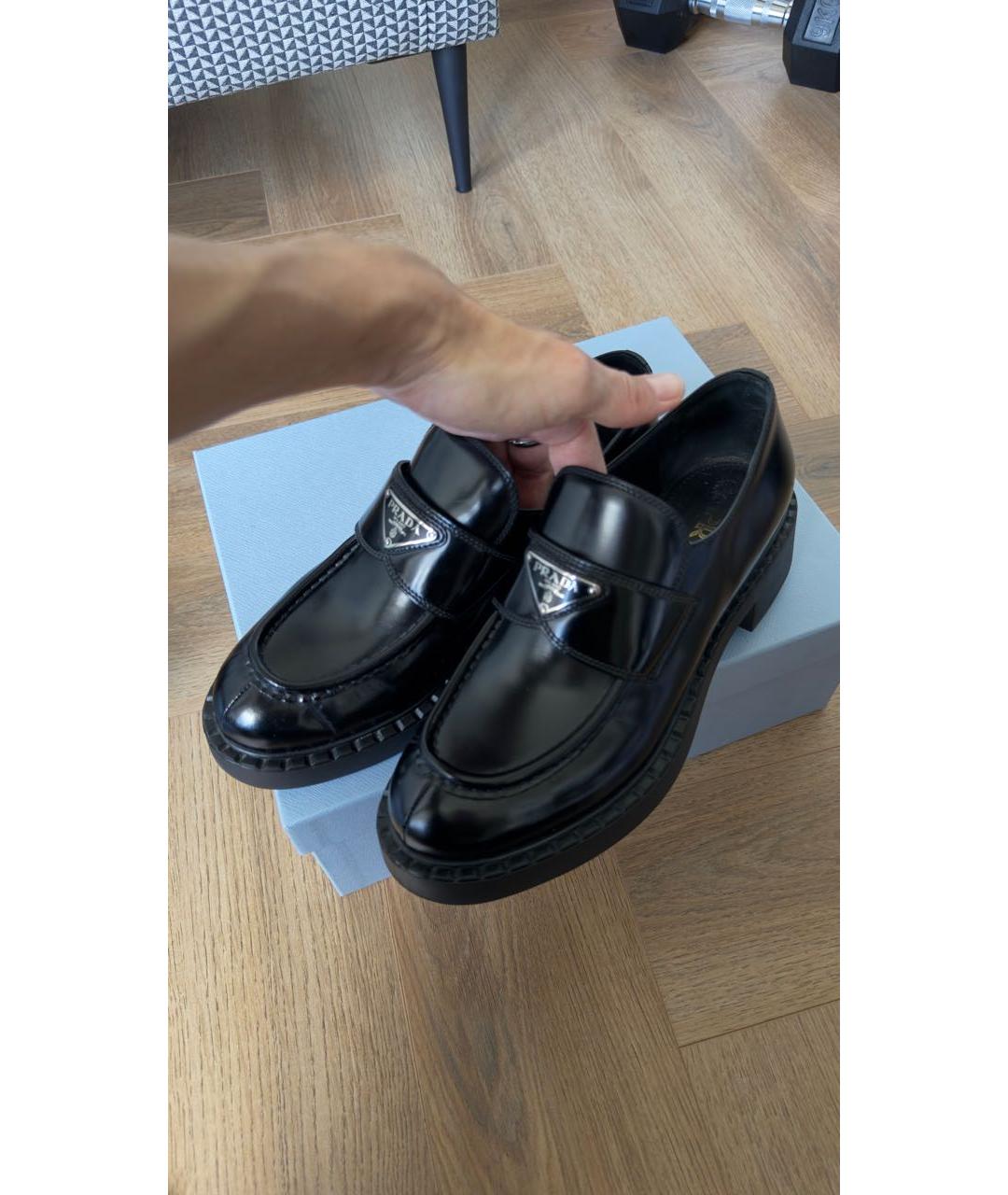 PRADA Черные кожаные лоферы, фото 6