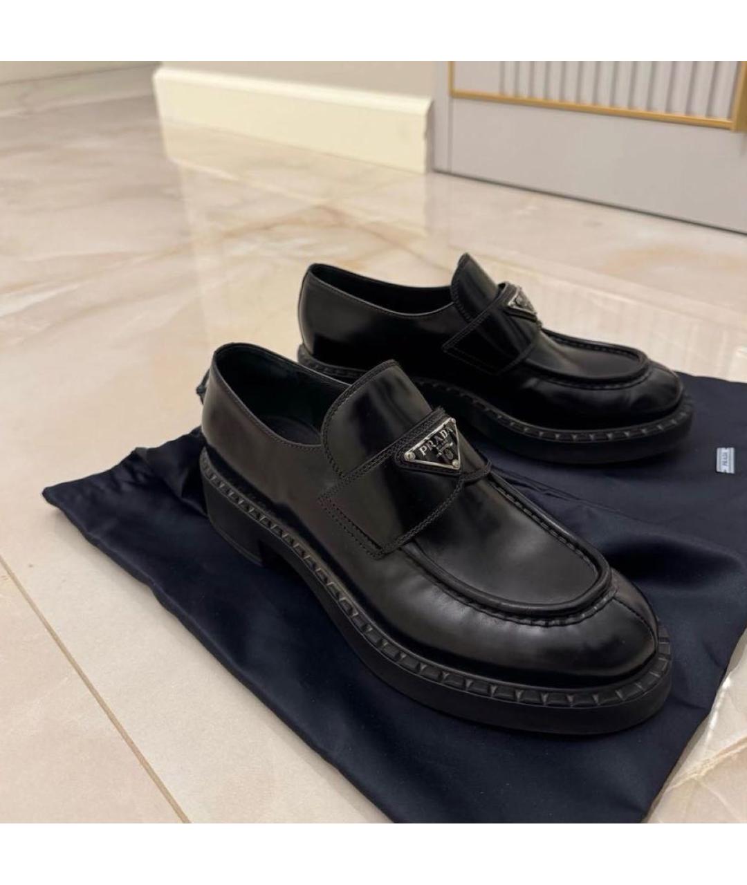 PRADA Черные кожаные лоферы, фото 2