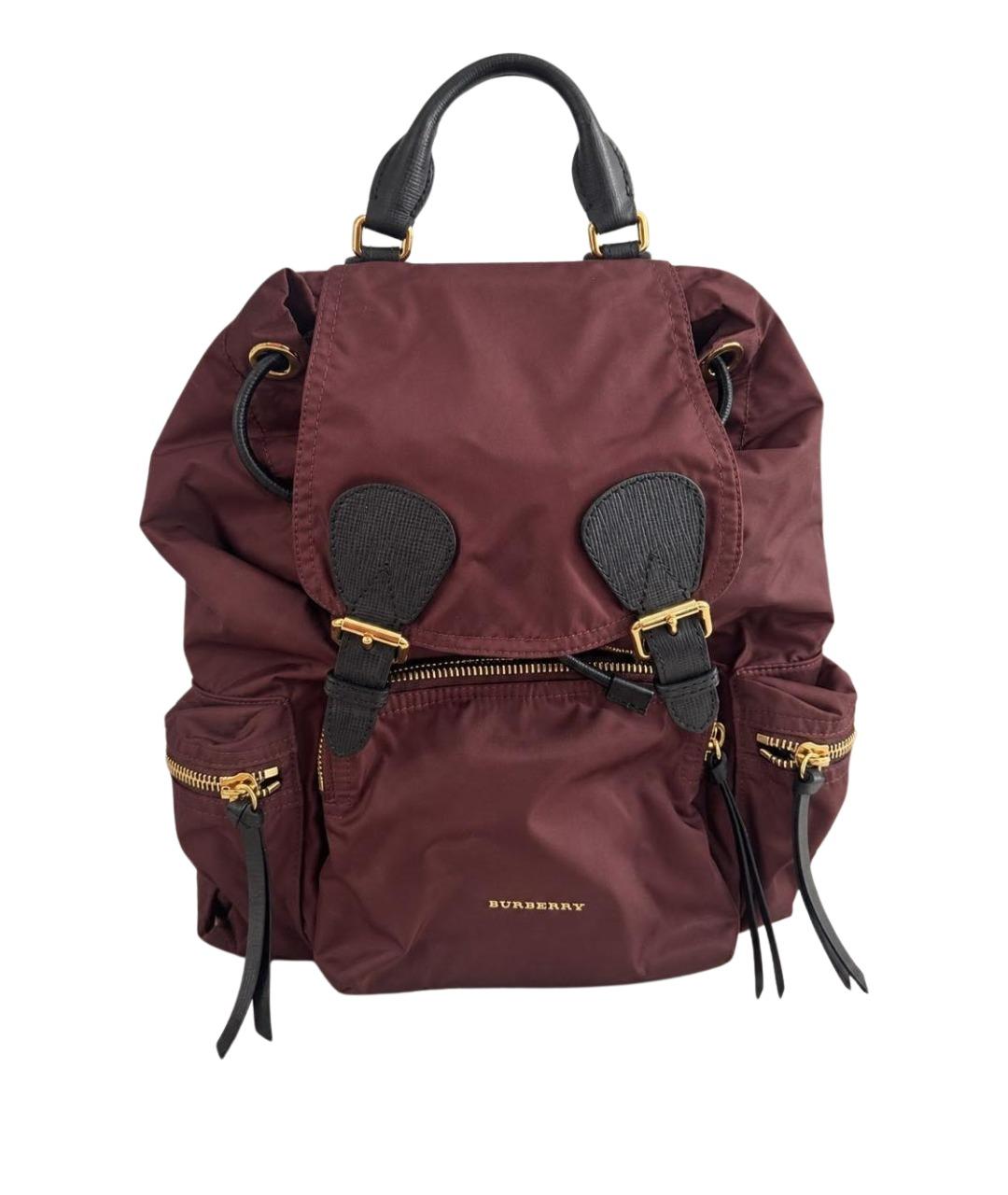 BURBERRY Бордовый нейлоновый рюкзак, фото 1