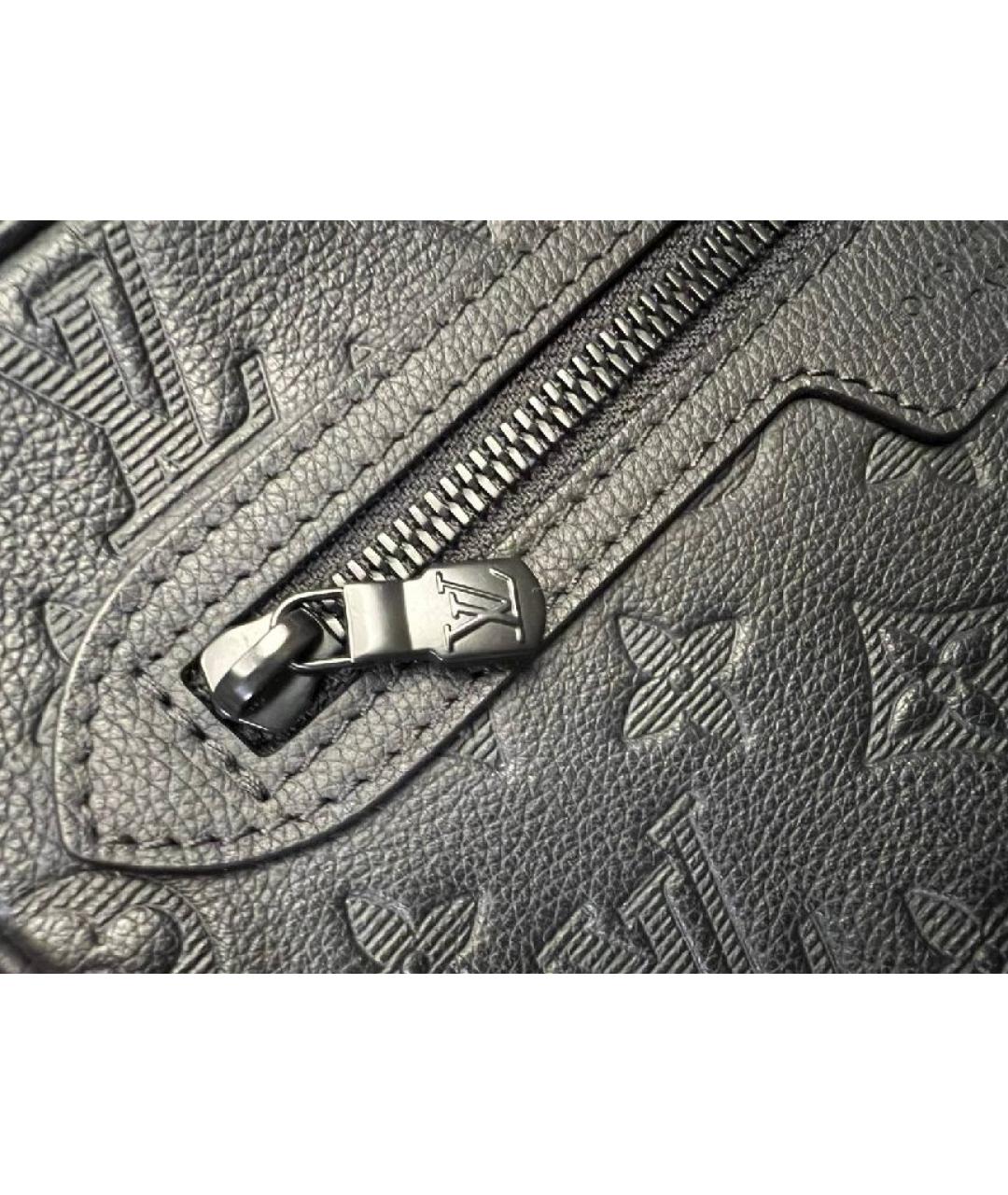 LOUIS VUITTON Черная кожаная барсетка, фото 6