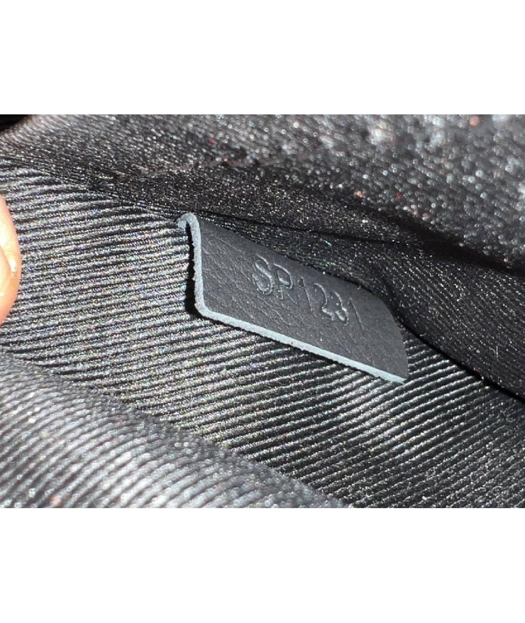 LOUIS VUITTON Черная кожаная барсетка, фото 7