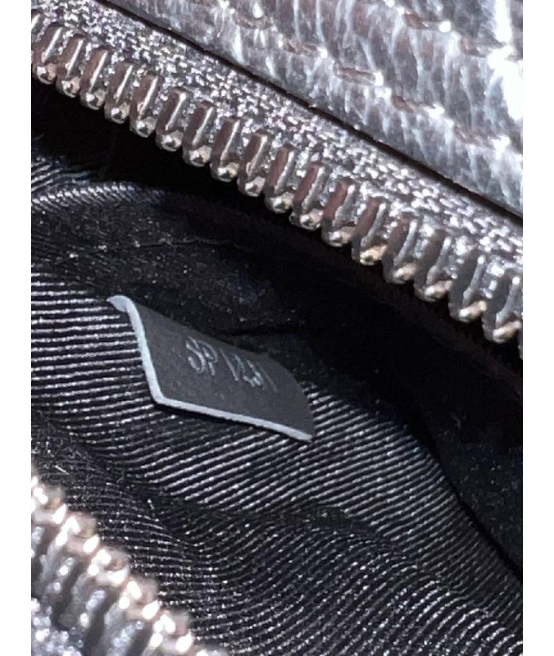 LOUIS VUITTON Черная кожаная барсетка, фото 5