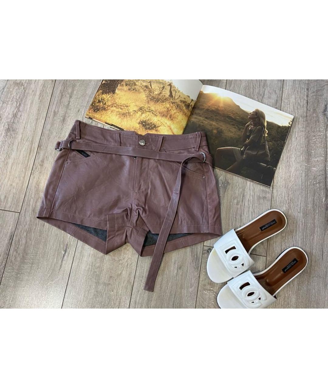 DIESEL Розовые кожаные шорты, фото 7