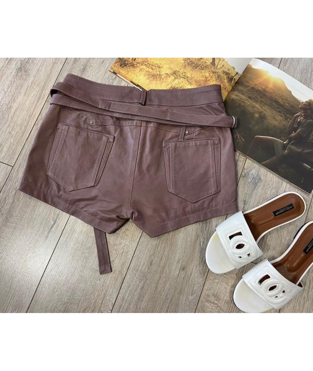 DIESEL Розовые кожаные шорты, фото 2