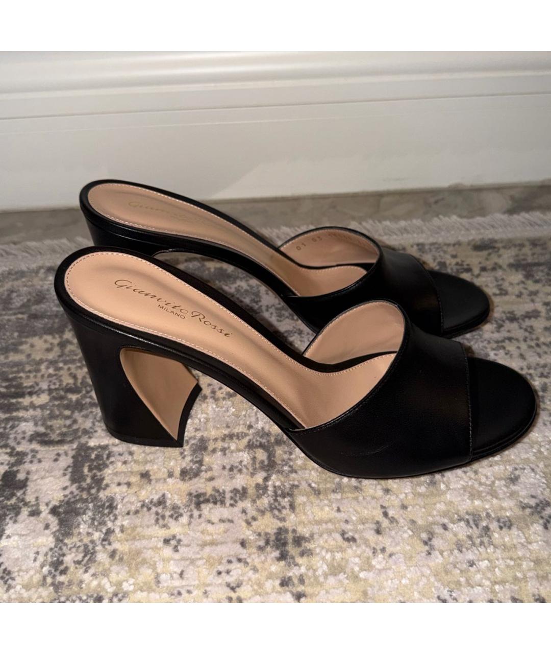 GIANVITO ROSSI Черные кожаные мюли, фото 5