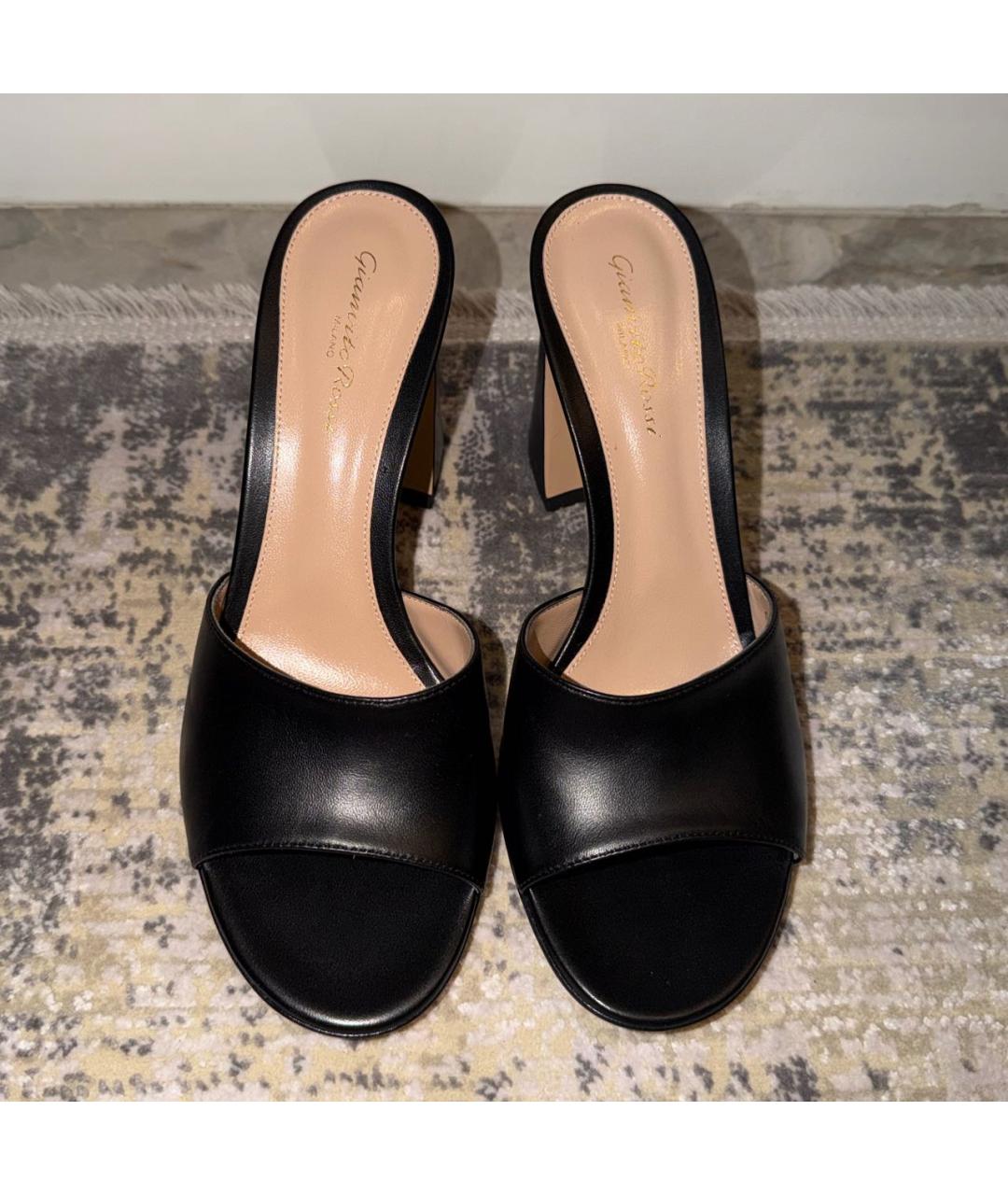 GIANVITO ROSSI Черные кожаные мюли, фото 2